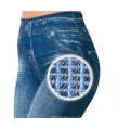 Женщины похудения Push Up высокой талии джинсы поножи (50110)